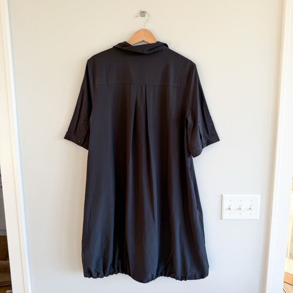 Chico's Zenergy UPF Bungee Half Sleeve Mini Shirt Dress Black L NWT - Picture 3 of 13